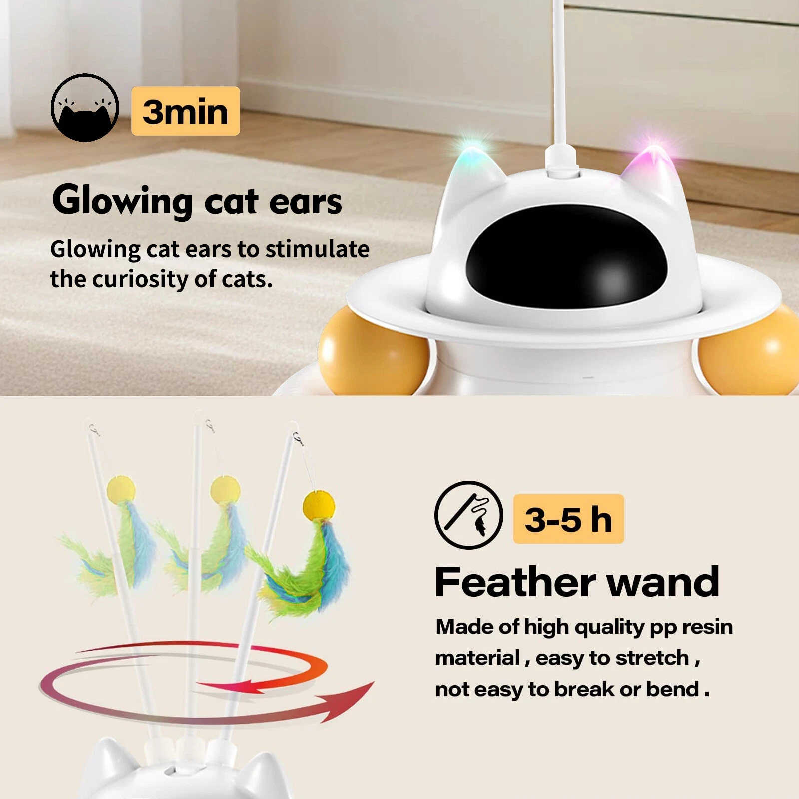 4-in-1 Interaktives Katzenspielzeug mit Laserpointer 2