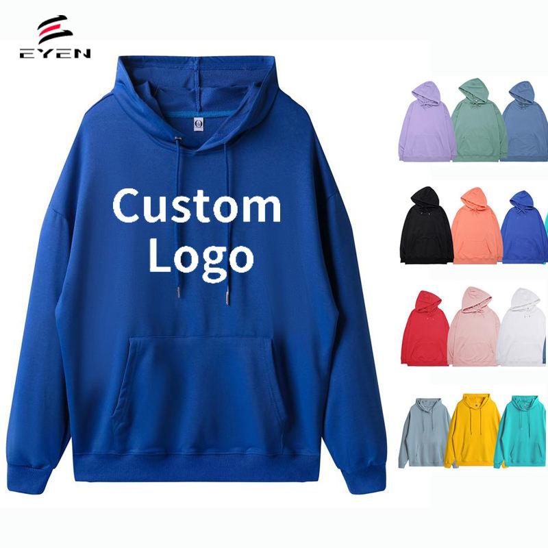 Hoodie Print Blank Casual Sweatshirt Tracksuit Unisex Cotton