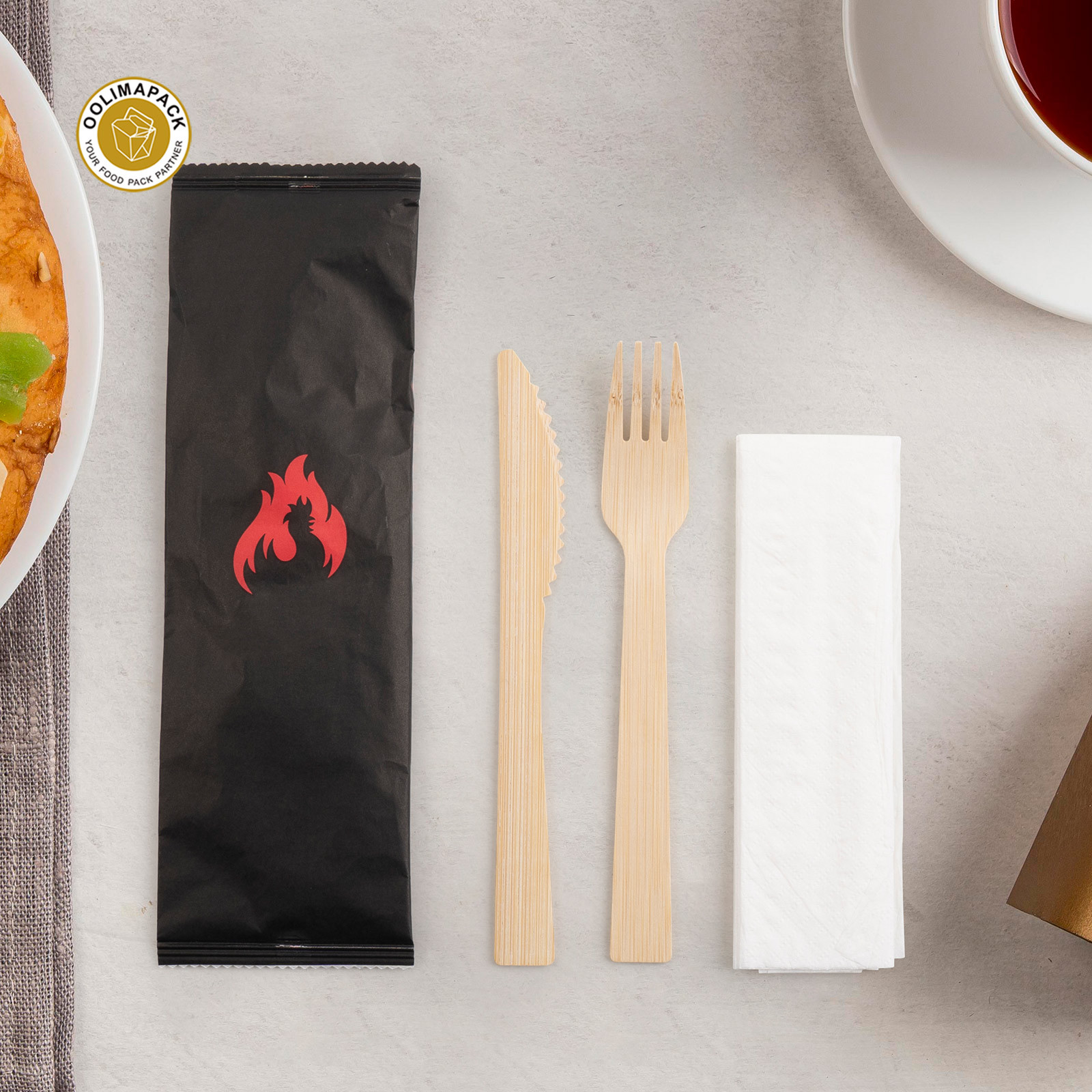 Disposable Bamboo Cutlery Set for Takeaway 3