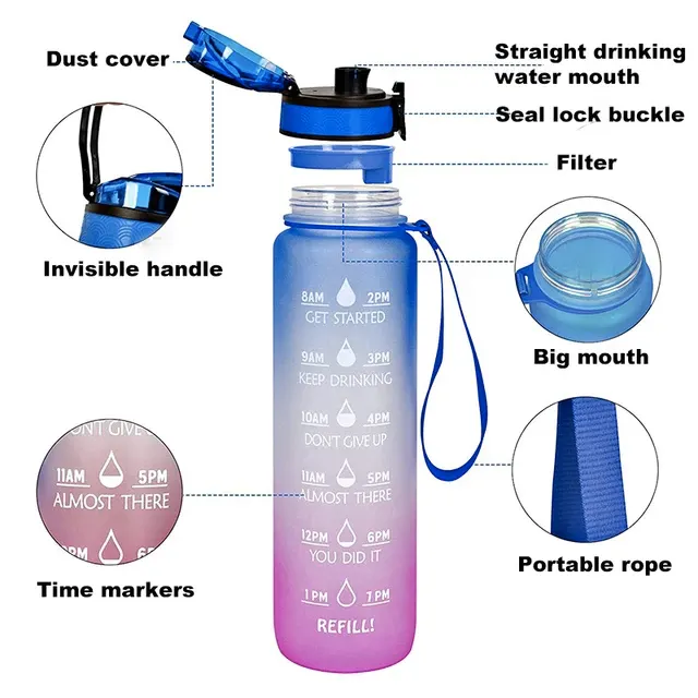 BPA-freie Tritan Sportflasche 1 Liter 2