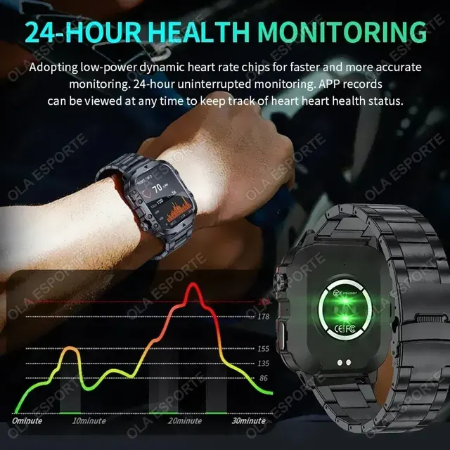 Military Men's Smartwatch with Bluetooth Calls 4