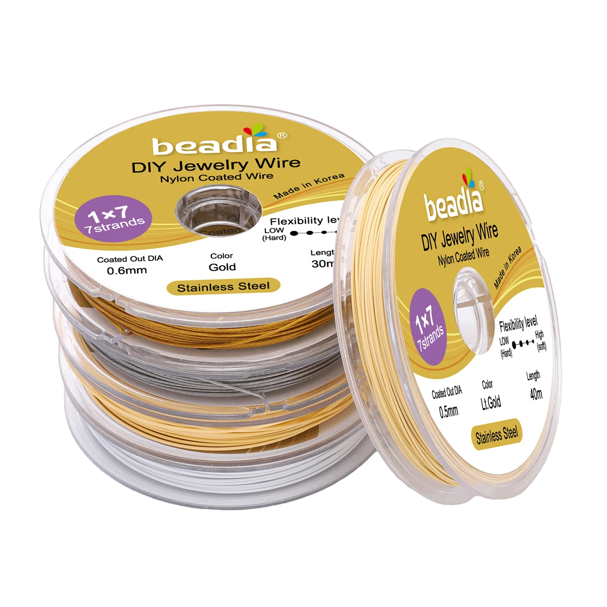 Nylon-Coated Rhodium Steel Beading Wire