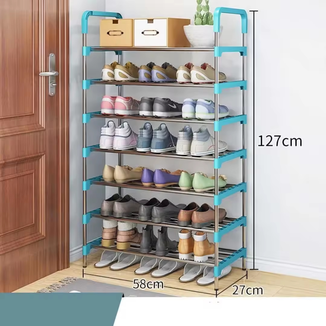 Tragbares 7-Etagen-Schuhregal aus Metall