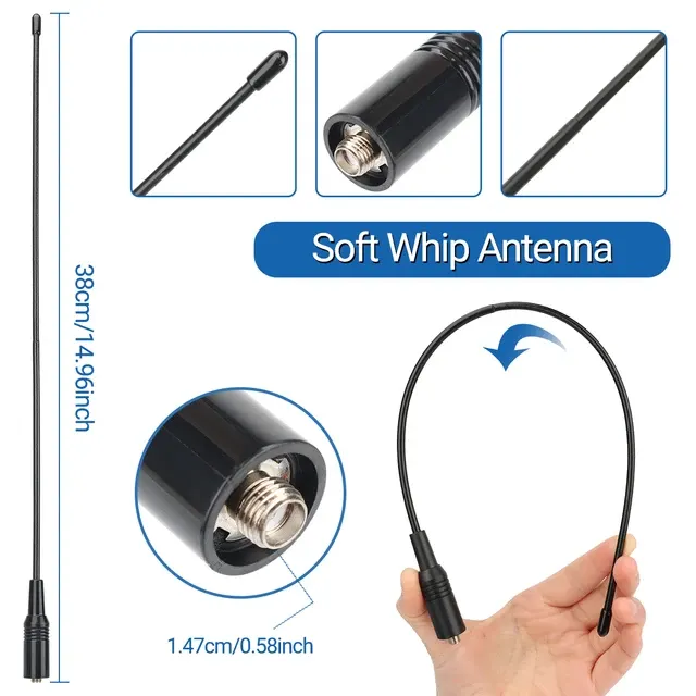 ABBREE Walkie Talkie Antenne SMA Weiblich Männlich VHF 3