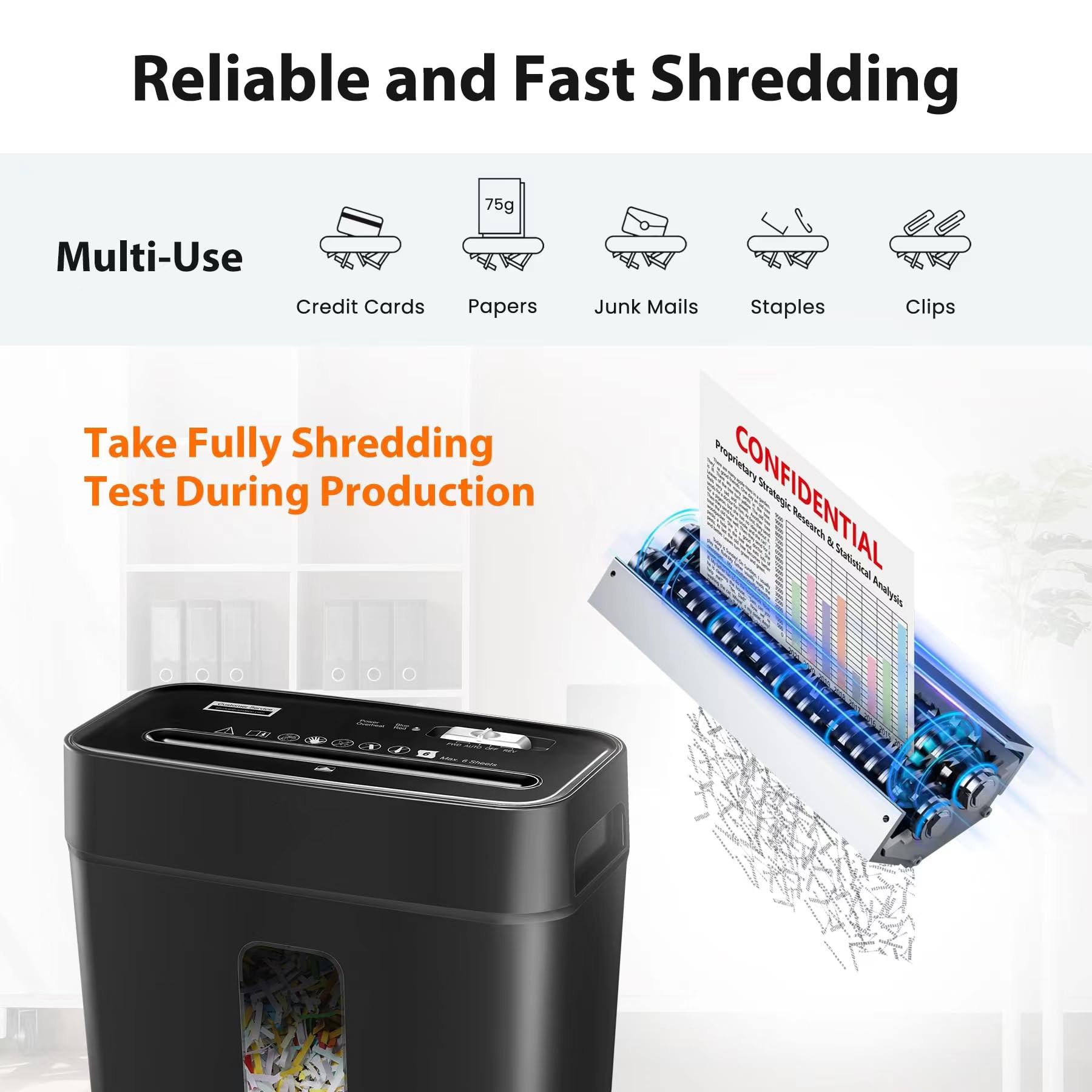 Portable Mini Office Shredder 8 Sheets 2