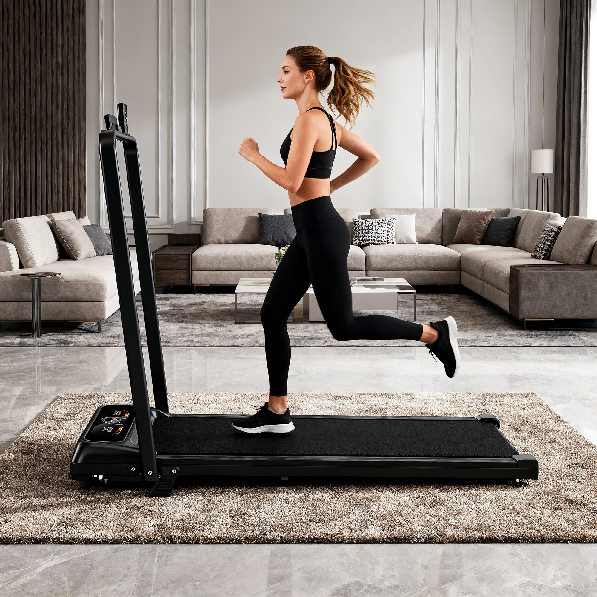 Portable 2 in 1 Walking Pad Home Gym
