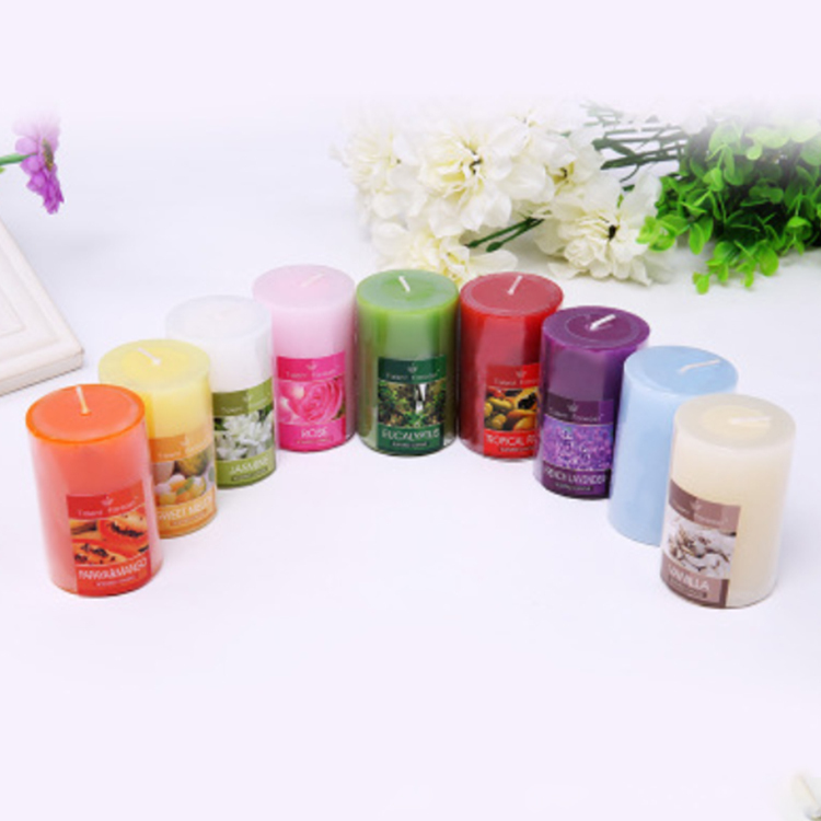 Tapered Rustic Pillar Candle Set 4