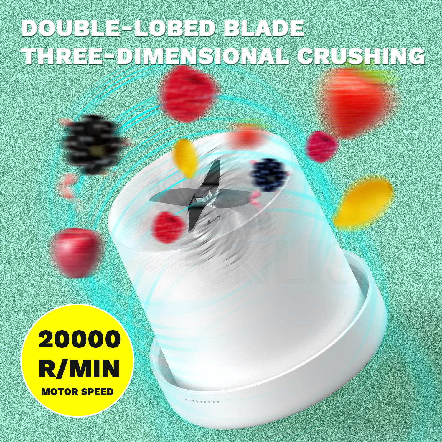 USB Portable Juicer Color 350ml Smoothie Blender With 3