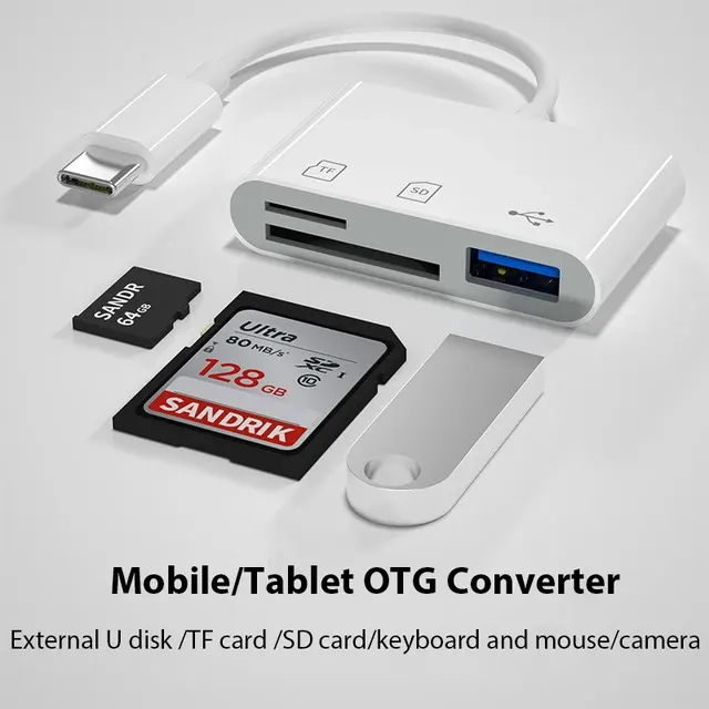 USB-C OTG Card Reader for TF and SD 2