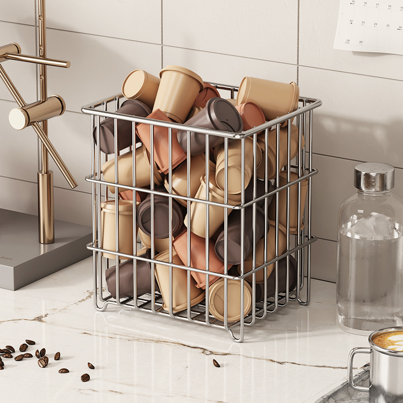Edelstahl-Küchenorganizer mit Halterungen und Korb 2