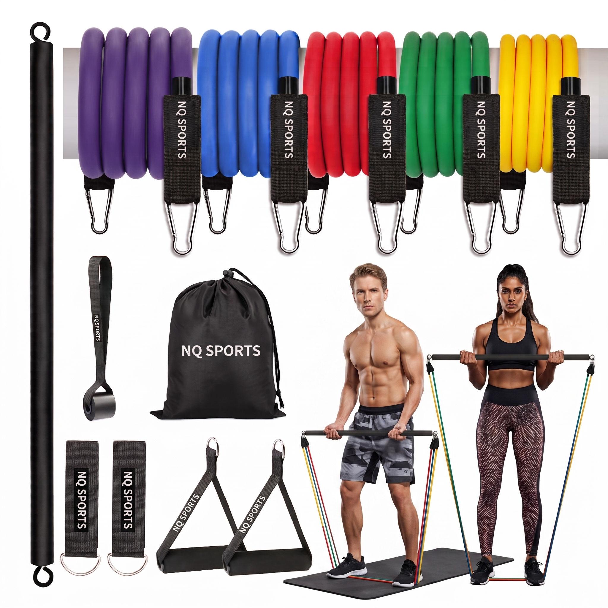 11-Piece Fitness Resistance Tube Set