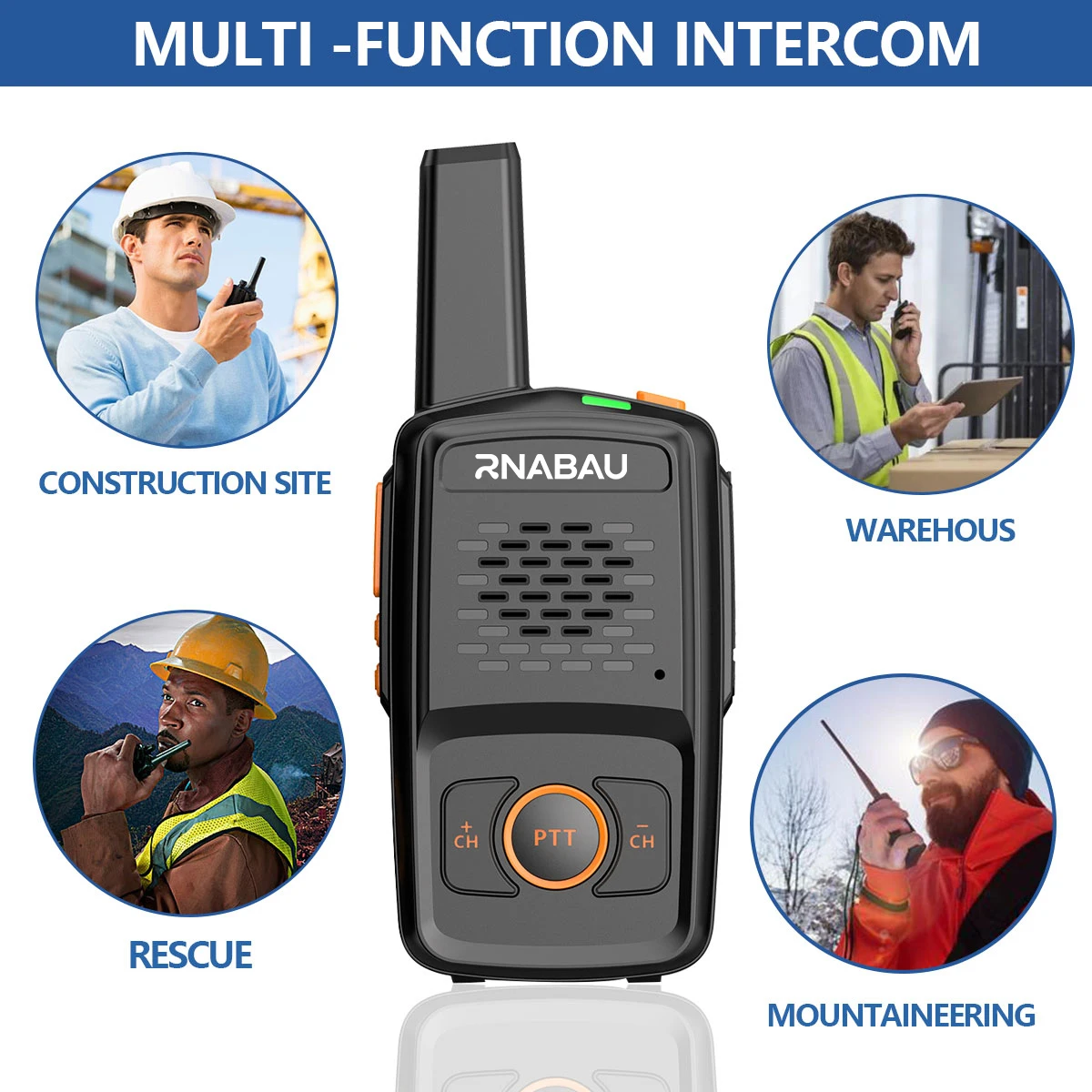 Rnabau Mini Walkie-Talkie 16 Kanäle Professionelles MT-N1 UHF 4