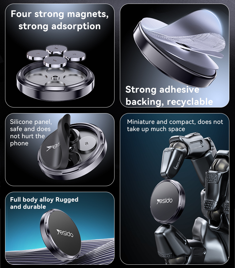Magnetic Car Phone Holder, Zinc Alloy 3