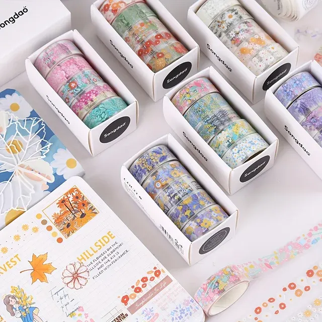 Vintage Floral Washi Tape, 5-Roll Set 2