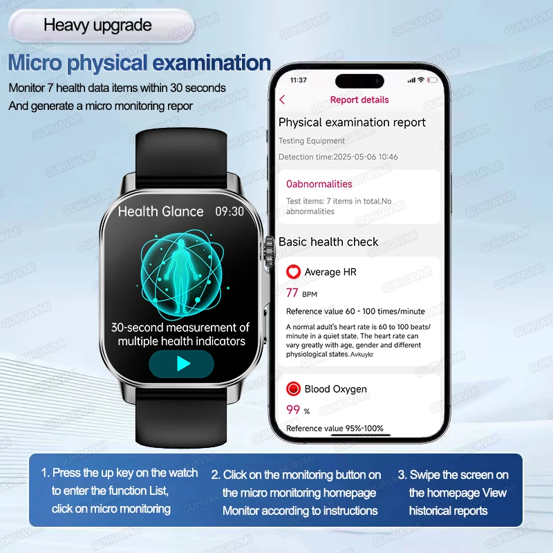 Smartwatch with ECG and Blood Pressure Monitor 4