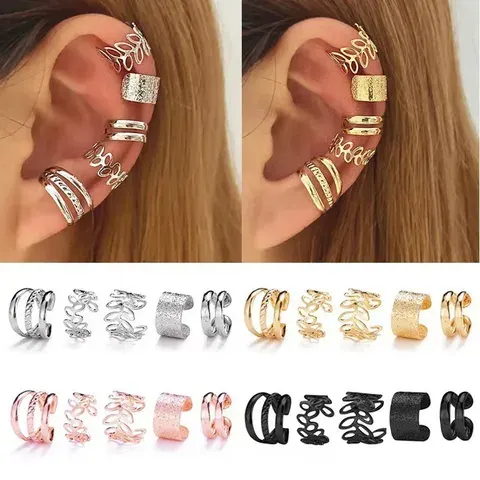 5-Piece Gold Plated Hypoallergenic Earring Set