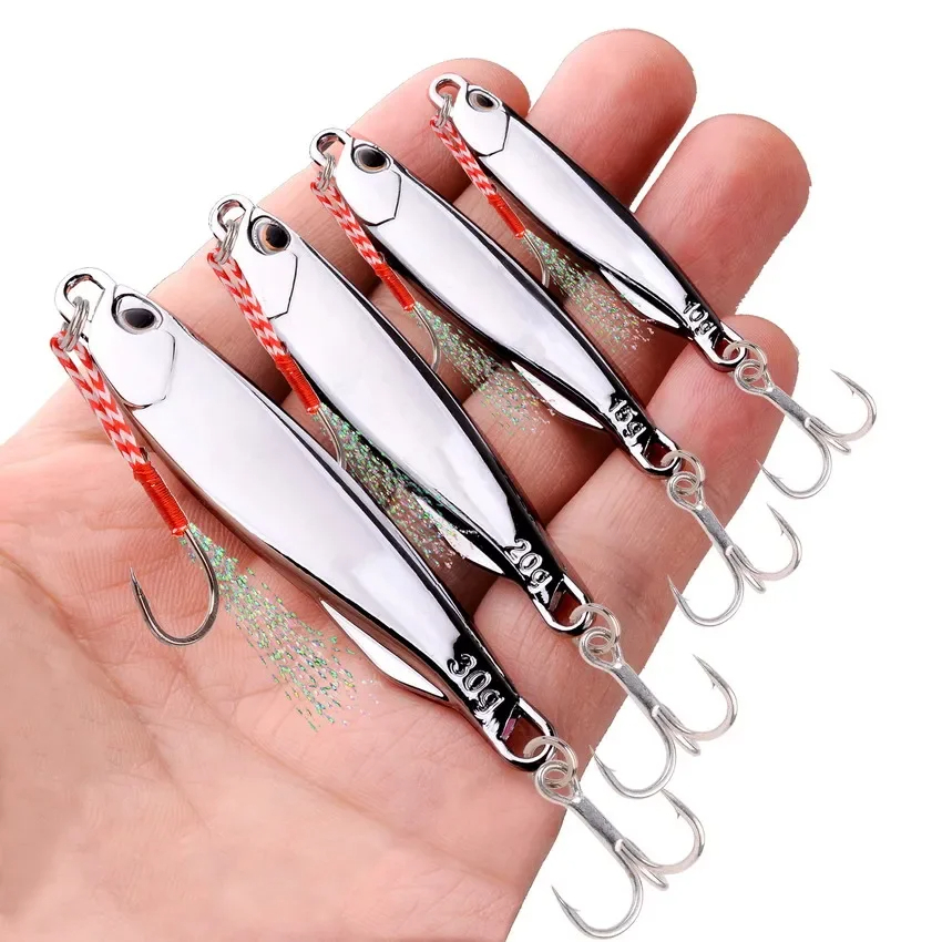 15g Plating Silvery Metal Jig Lure Sea Fishing