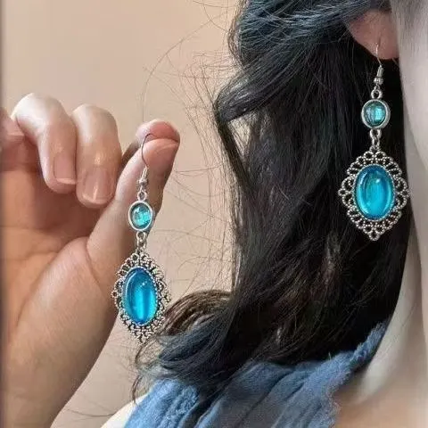 Glass Studs Retro Bold Large Earrings For Summer