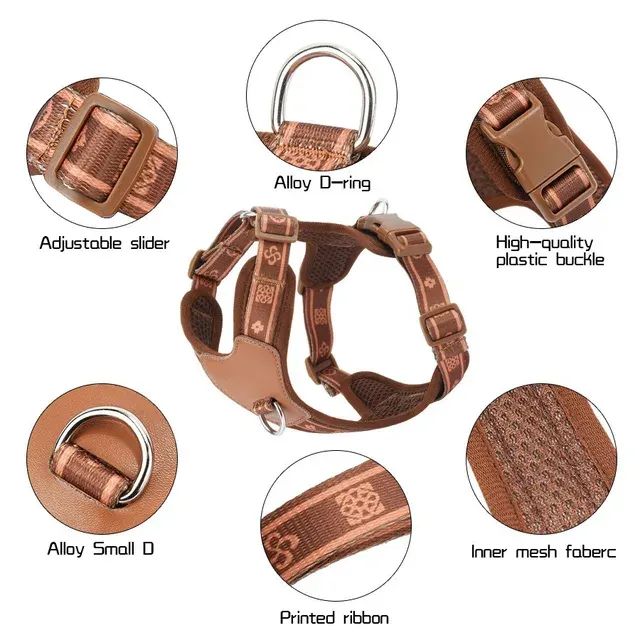 Breathable Reflective Mesh Small Dog Harness 4