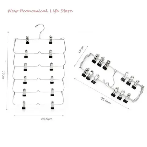 6-Tier Metal Pants Hanger with Clips