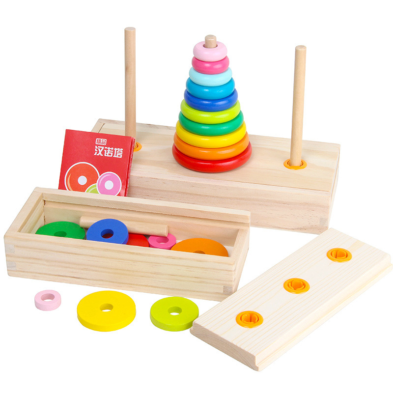 Natural Wooden Montessori Stacking Toy 2