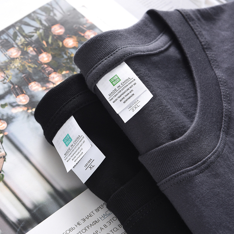 260g Heavyweight Pure Cotton Short-Sleeve Men's T-Shirt Solid 4