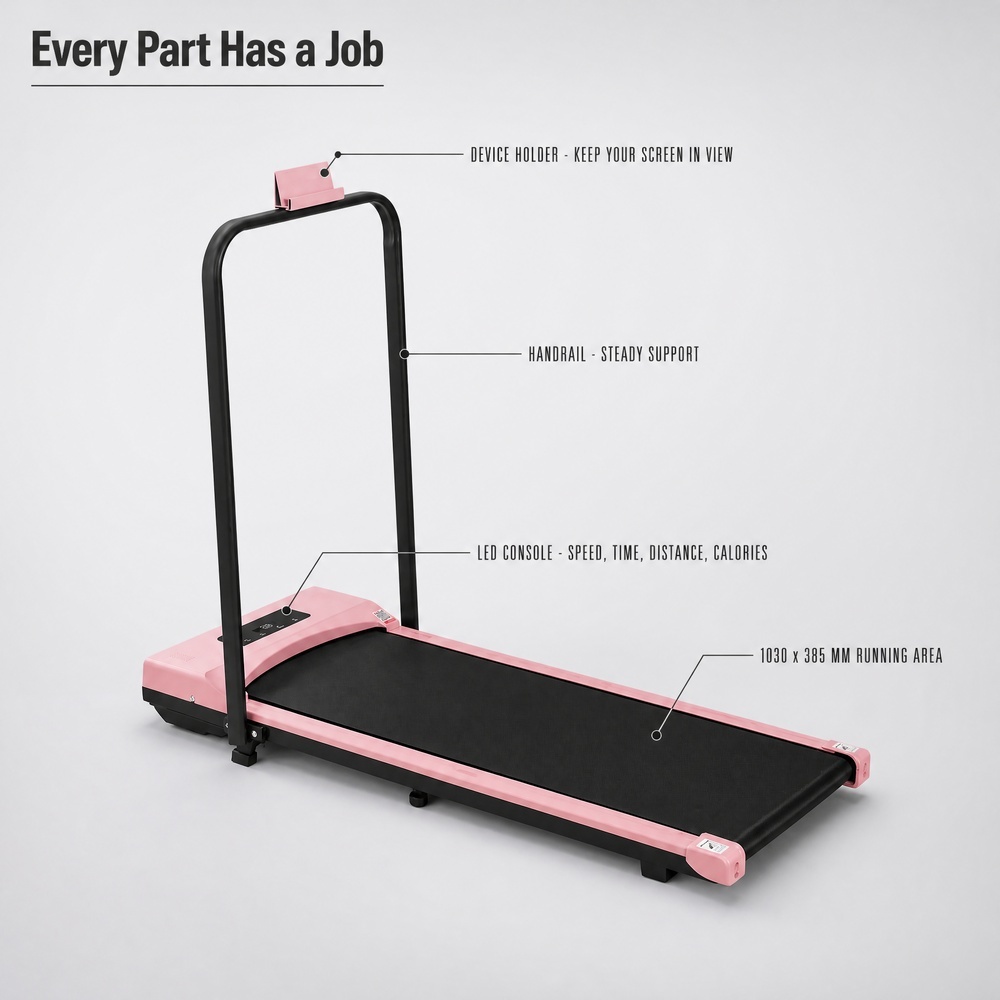 Foldable Home Walking Pad with Manual Incline 3