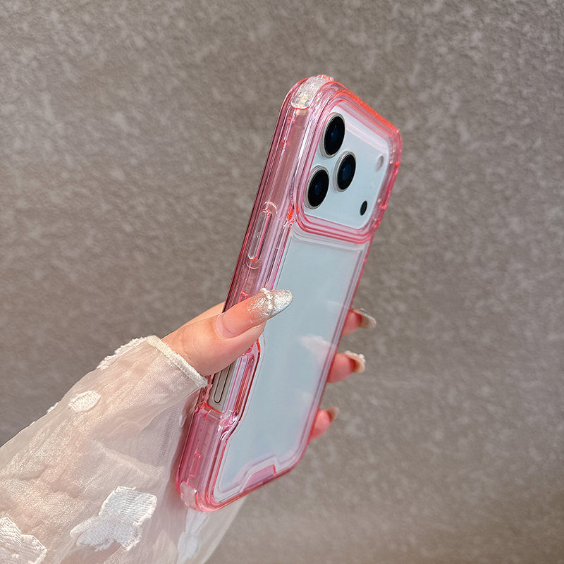Transparent 3-Layer Protective Cover for iPhone 4