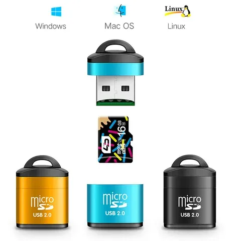 USB Micro SD Card Reader Mini Audio Adapter