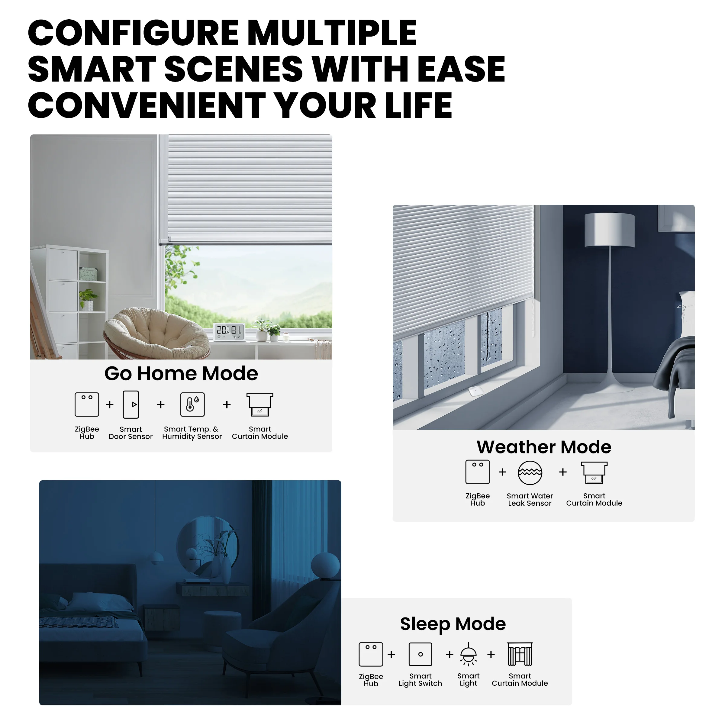 GIRIER Tuya Smart ZigBee Wi-Fi RF433 Vorhangschaltermodul für 4
