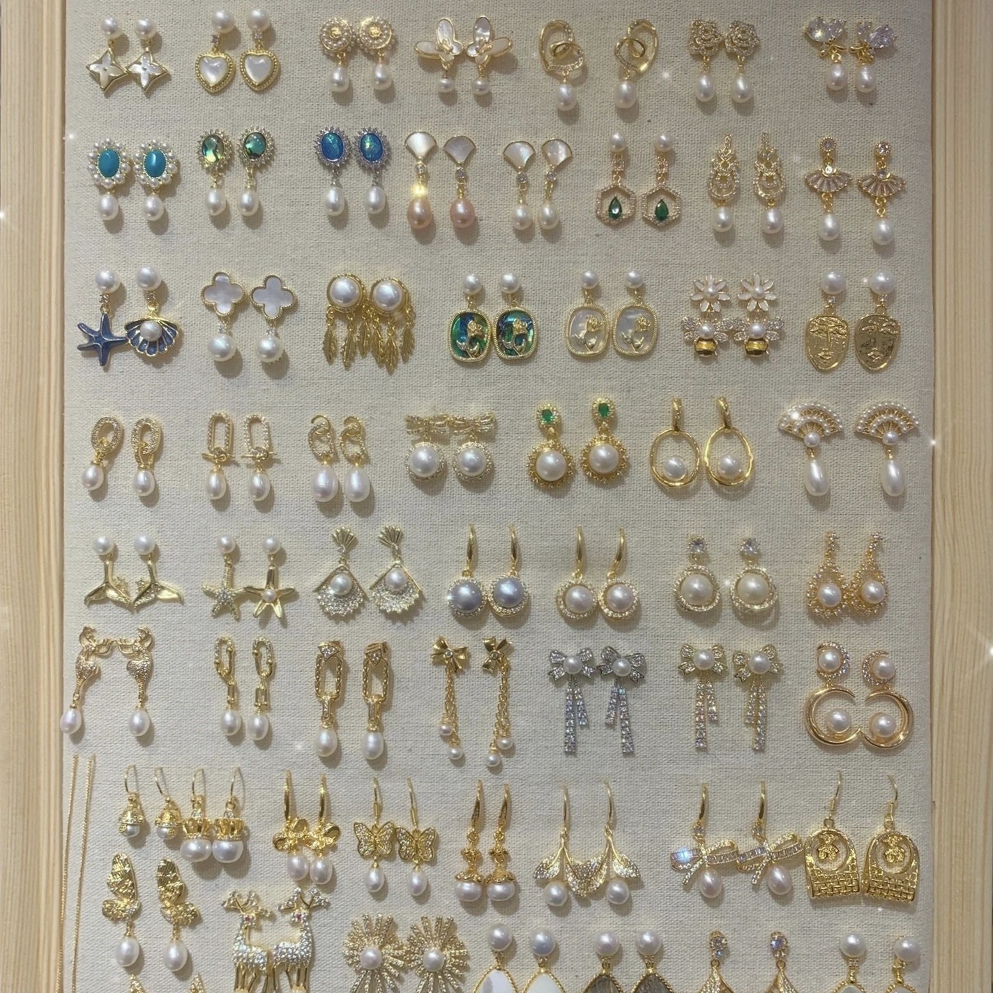Vintage Gold Plated Pearl Hoop Earrings 4