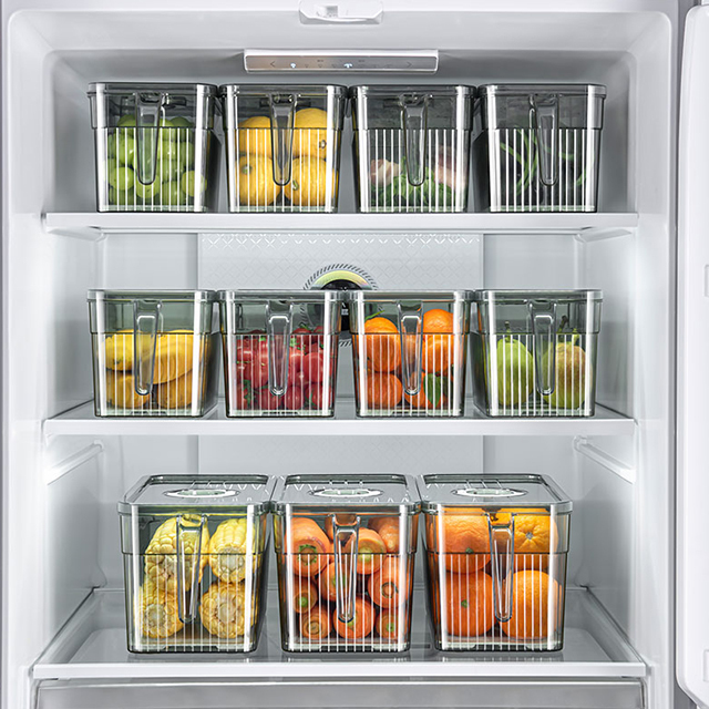Stackable Fridge Organizer Bin with Lid 3