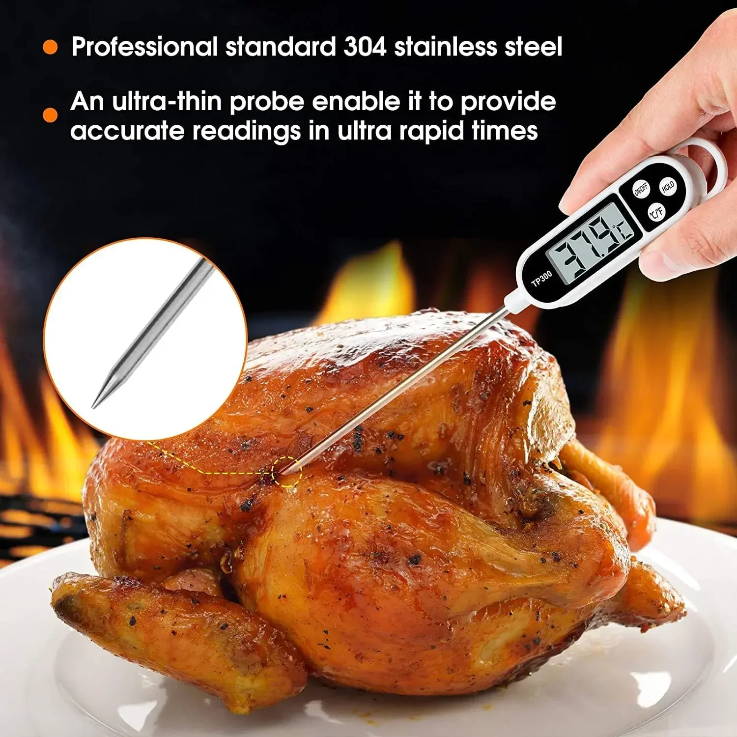 Digital Kitchen Thermometer with LCD Display 3