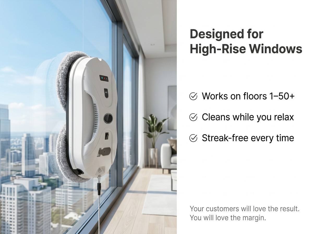 PORITOU Electric Smart Window-Cleaning Robot With Brushless Motor 3