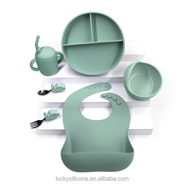 BPA-Free Silicone Baby Feeding Plate Set 4