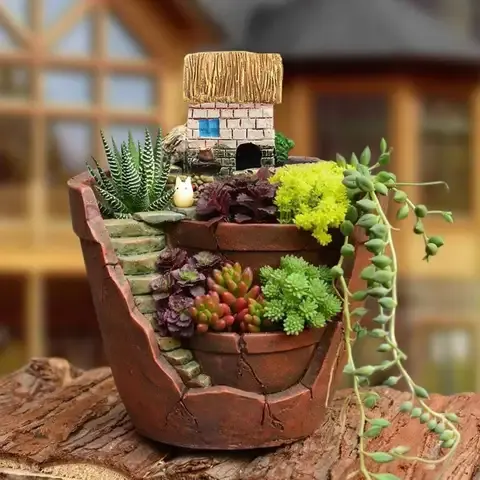 Resin Succulent Pot