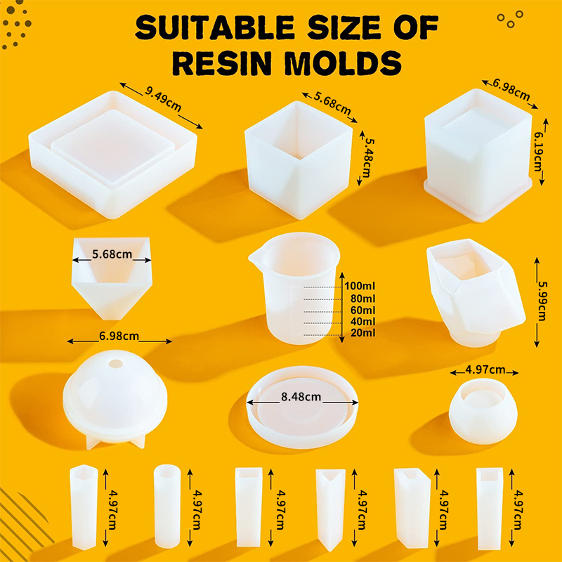 Resin Molds Silicone Kit 14Pcs Epoxy Including Sphere 2