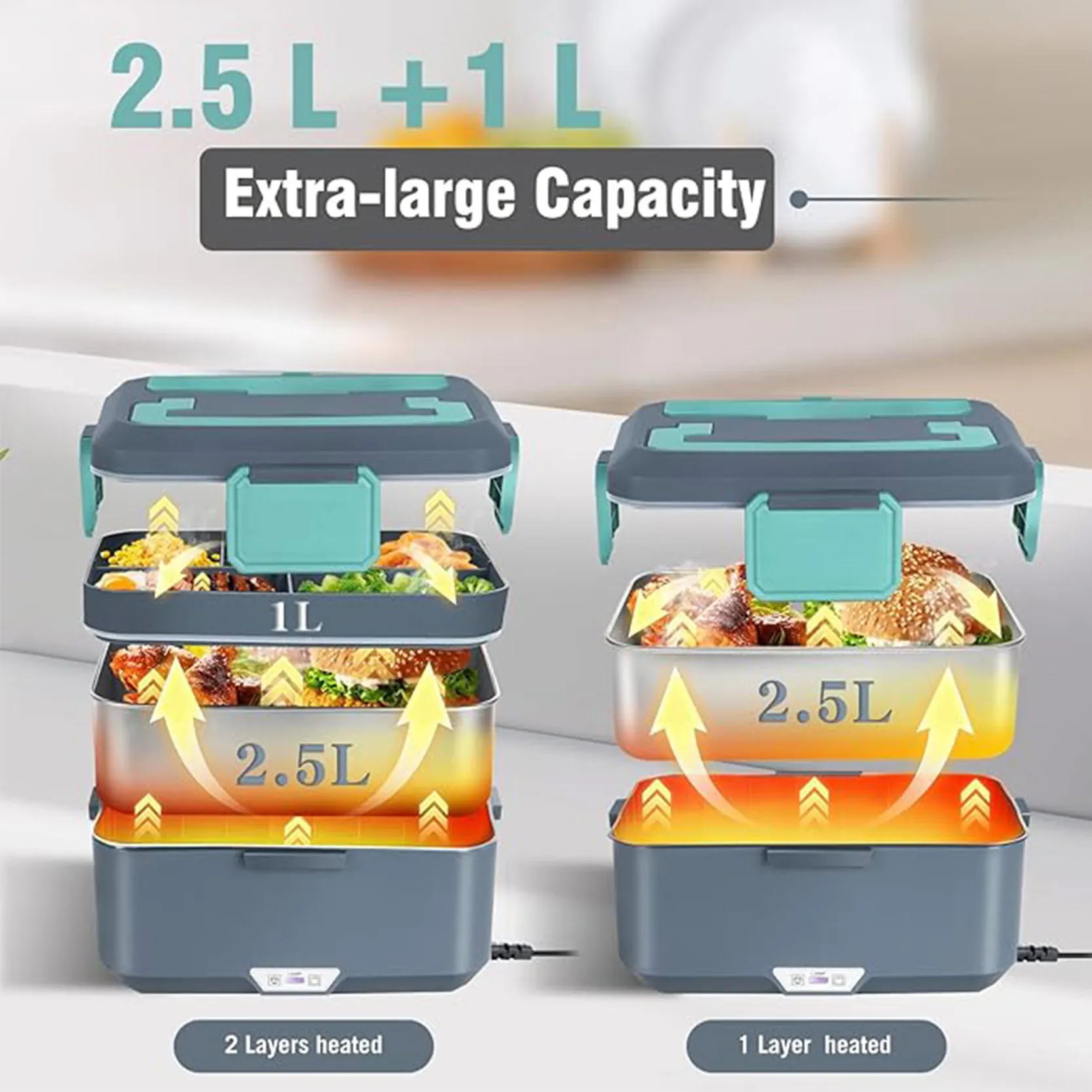 TINSOL Neue 3 5 L Elektrische Beheizte Lunchbox 2
