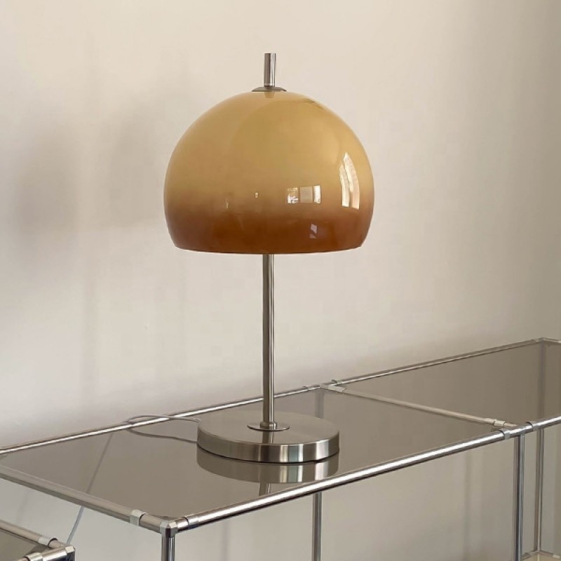 Retro Orange Glass Mushroom Table Lamp 2