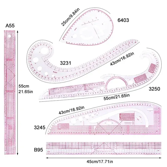 French-Curve-Lineal-Set 2