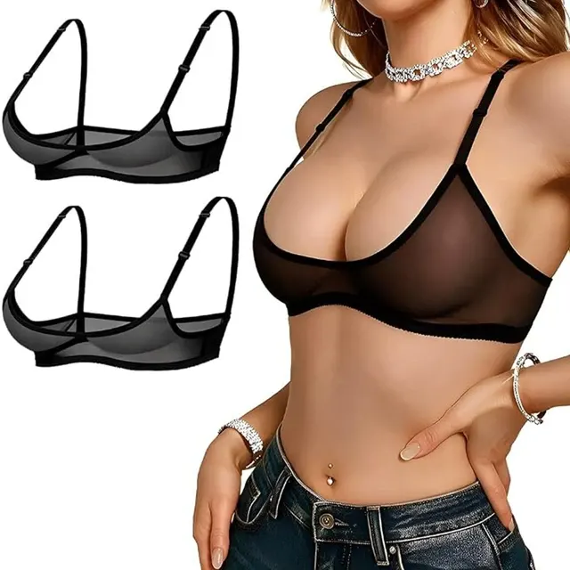 Sexy Sheer Mesh 2-Piece Bra Set 1