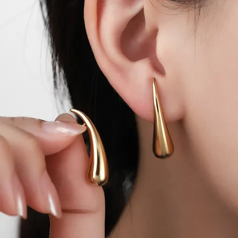 1 Pair Gold Light Luxury Earrings European &