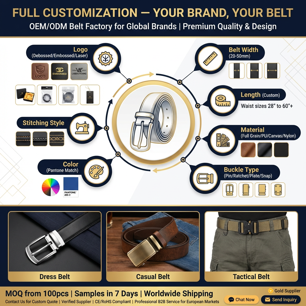 Vegan PU Leather Belt with Engraved Buckle 4