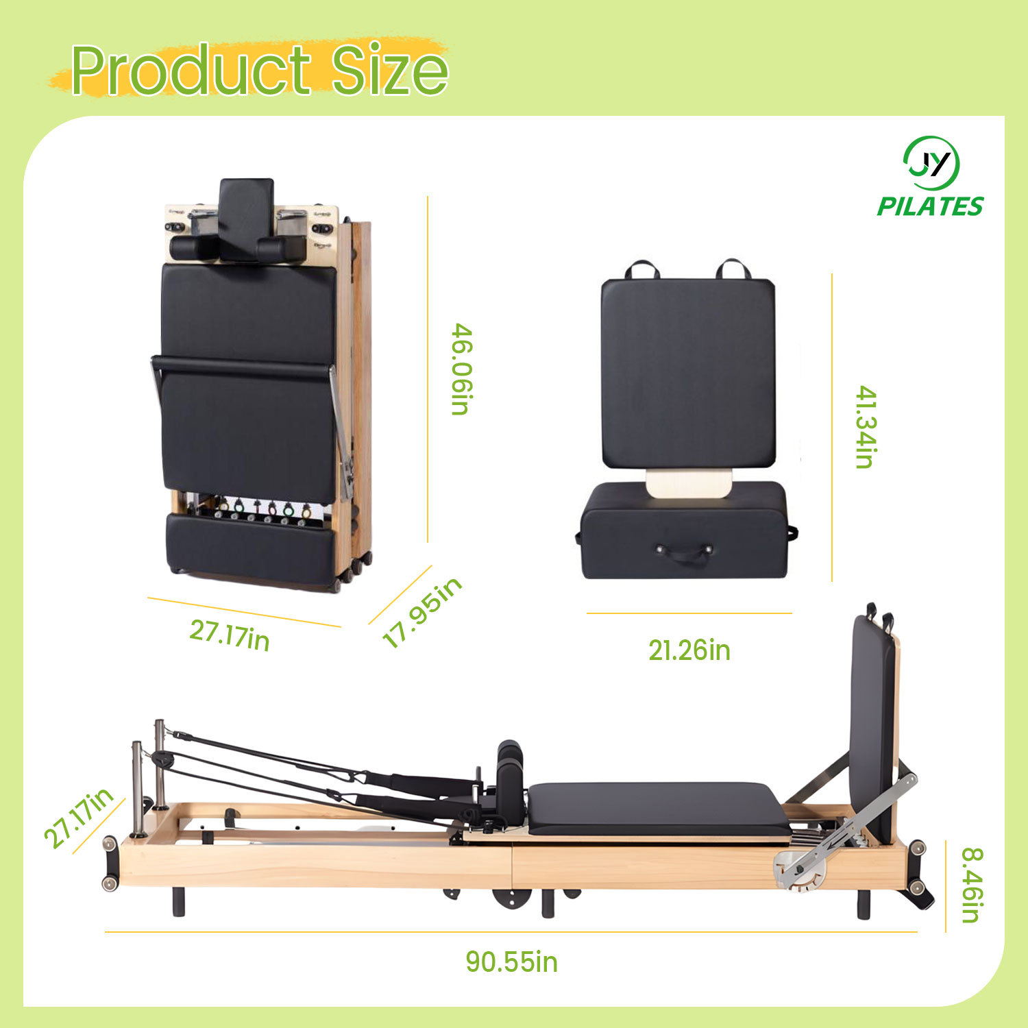 Pilates Reformer Bed Yoga Studio Luxury Foldable 3