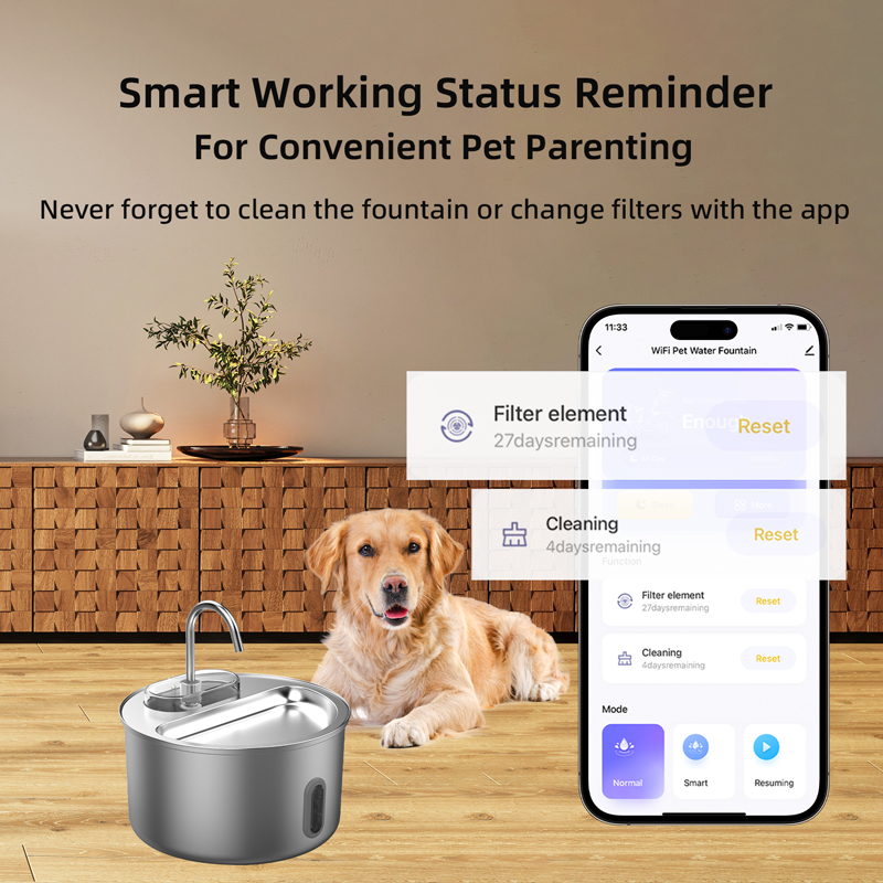 4L Tuya App Control Pet Water Fountain Stainless 4