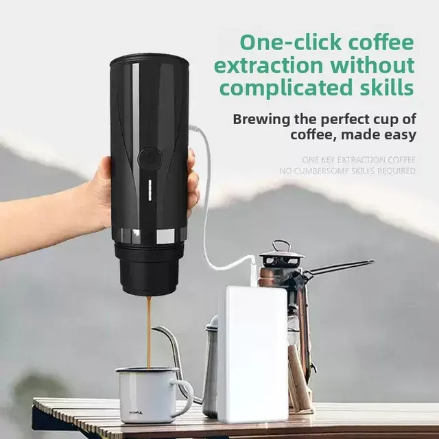 Outin Nano Tragbare Elektrische Espressomaschine 5V Reise-Kaffeemaschine Aluminiumgehäuse 3