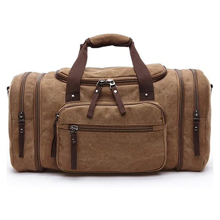 Vintage Solid Weekender Travel Tote Duffel