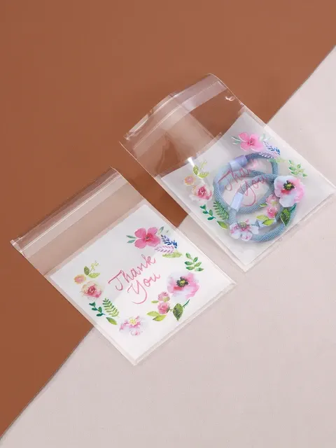 Bunte Blumen Selbstklebende Plastiktüten Set 3