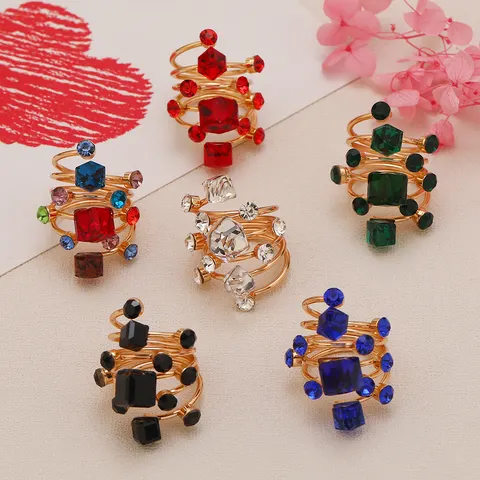 Women's Vintage Black Rhinestone Ring Fashion Unique Elegant
