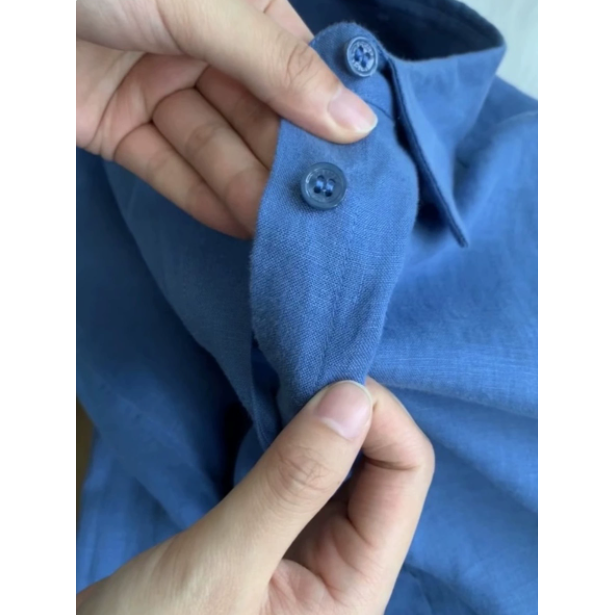 Women's Linen Button-Up Long Sleeve Shirt 2